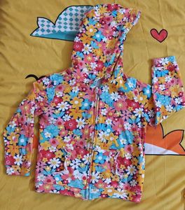 Colorful Floral Zip-Up Hoodie