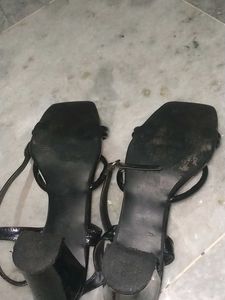 Chic Black Patent Block Heels