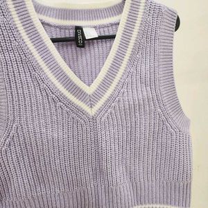 Lavender V-Neck Sweater Vest