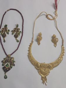 Combo Pack 2 Necklace With Ear Studs