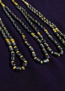 Black & Gold Tasbih-Style Beaded Necklaces – Set
