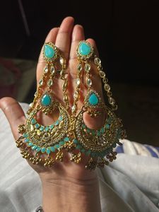 Stunning Turquoise & Gold Statement Earrings