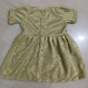 Baby Girls Gold Lace Dress