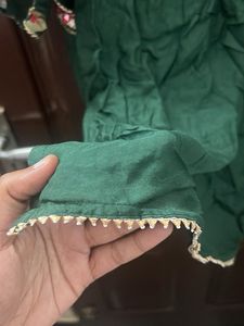 Emerald Green Flowy Ethnic Suit