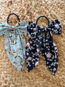 Floral Bow Hair Ties set of 2