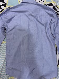 Men's Light Blue Striped Button-Up Shirt