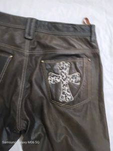 polo chrome hearts customize Gothic Print  Leather