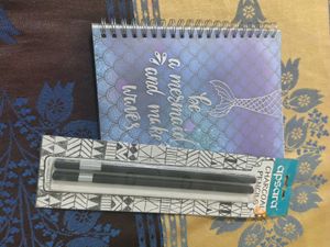 Mermaid Notebook & Charcoal Pencils