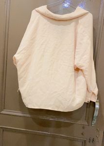 ZARA Elegant Peach V-Neck Top