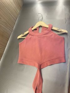 Dusty Rose Halter Neck Crop Top