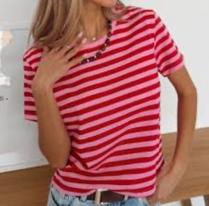 Striped Red and Pink T-Shirt