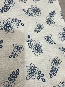Navy Blue Kurta Set with White Dupatta