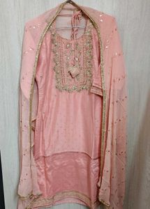 Elegant Peach Patiala Suit Set