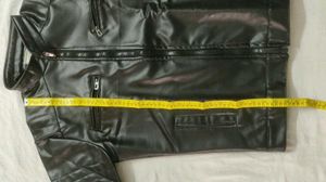 Black Faux Leather Biker Jacket Men