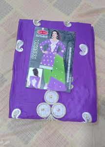 Pearl Purple Kurta salwar ,chiffon dup