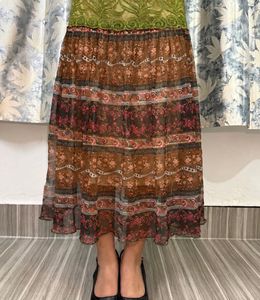 Bohemian Floral Tiered y2k Maxi Skirt