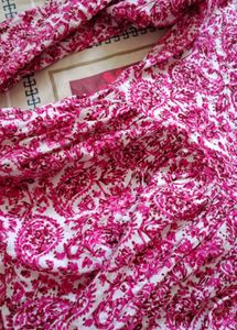 Pink Paisley Print Peplum kurti