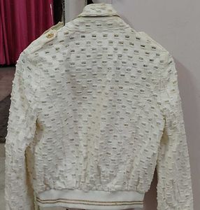 Designer   danim Embellished White Jacket
