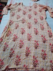 Light Pink Floral Print Kurta with salwar