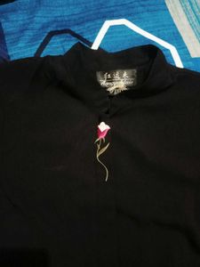 Chic Black Button-Up Top &amp; shirt