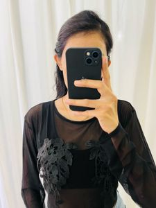 Floral Lace Mesh Top