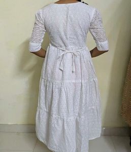 Elegant White Broderie Anglaise Gown