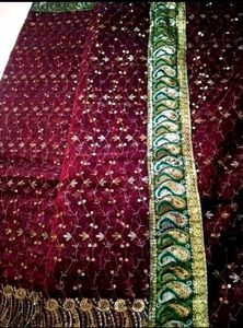 Embroidered Maroon Saree