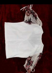 Chic White Lace Trim Corset Top