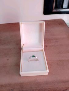 Green Diamond Ring Pure Silver