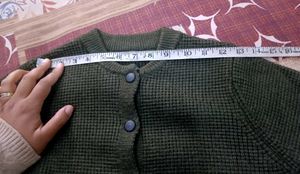 Olive Green Cardigan with embroidery on sleeves✨✨