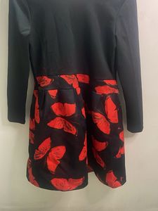 Black Butterfly Print Dress