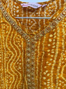 Yellow Bandhani Print Kurta