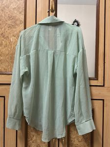 Oversized Collared Button-Up Shirt