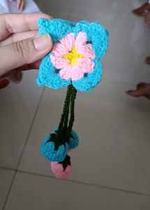 Boho Crochet Flower Hair Clip