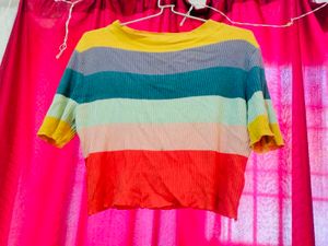 Striped Ribbed Knit Top