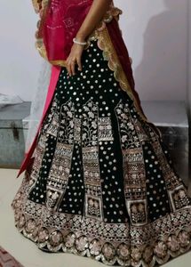 Green Embroidered Lehenga Choli
