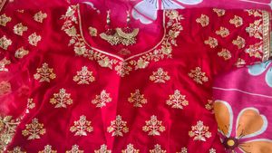 Red Embroidered Lehenga