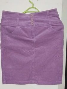 Cordrouy Thick Pink Mini Skirt