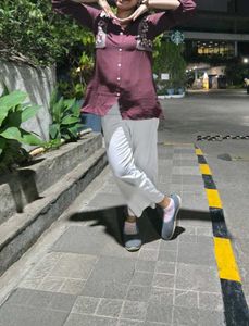 Maroon Embroidered Kurta