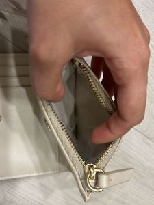 Cream MNG Wallet with Zipper