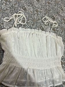 White Smocked Cami Top