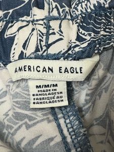 American Eagle Blue &amp; White Tropical Floral Shorts