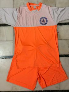 orange jersey with shorts