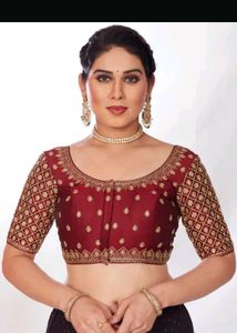 silk party wear blouse -Red and Maroon color Blous