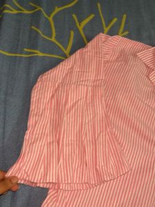 Pink Striped Bell Sleeve shirt