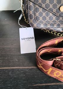 Savana by Urbanic Brown Monogram Crossbody Sling B