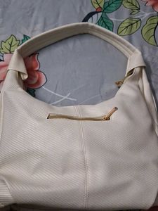 Stylish Cream Hobo Handbag