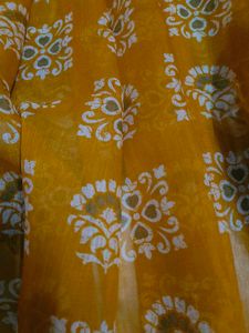 New Arrival Yellow Floral Print Saree