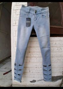 Light Blue Cut-Out Jeans