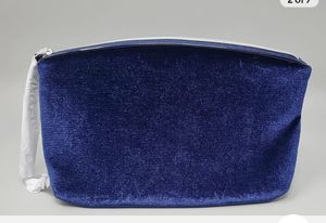Lancome Dark Blue Velvet Makeup Cosmetic Bag